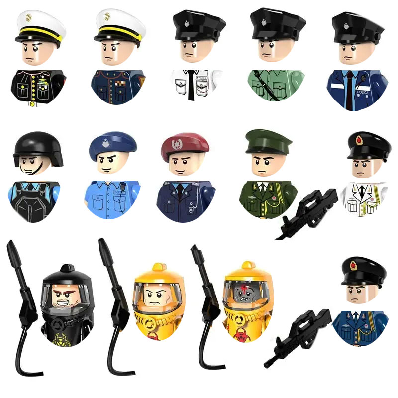 Lego Set City - 特殊警察都市交通警察ビルディングブロック特殊部隊武器銃器ミニ人形モデルレンガ男の子の誕生日プレゼント