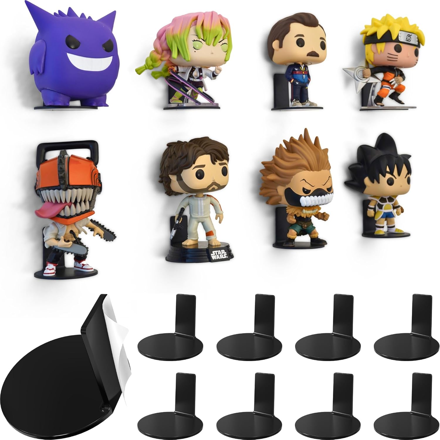 Pop Display Shelf - ファンコポップボックス用粘着式ディスプレイ棚、ファンコポップディスプレイ用クリーンマウント、簡単な粘着式取り付け、ボックスに安全、穴あけ不要の設置