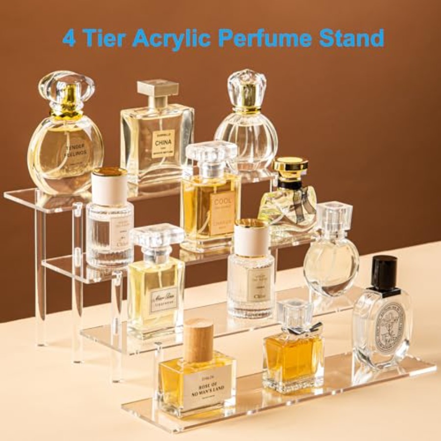 4段アクリル製香水オーガナイザースタンド、香水、コロン、化粧 - Pop Display Shelf のレビューと価格